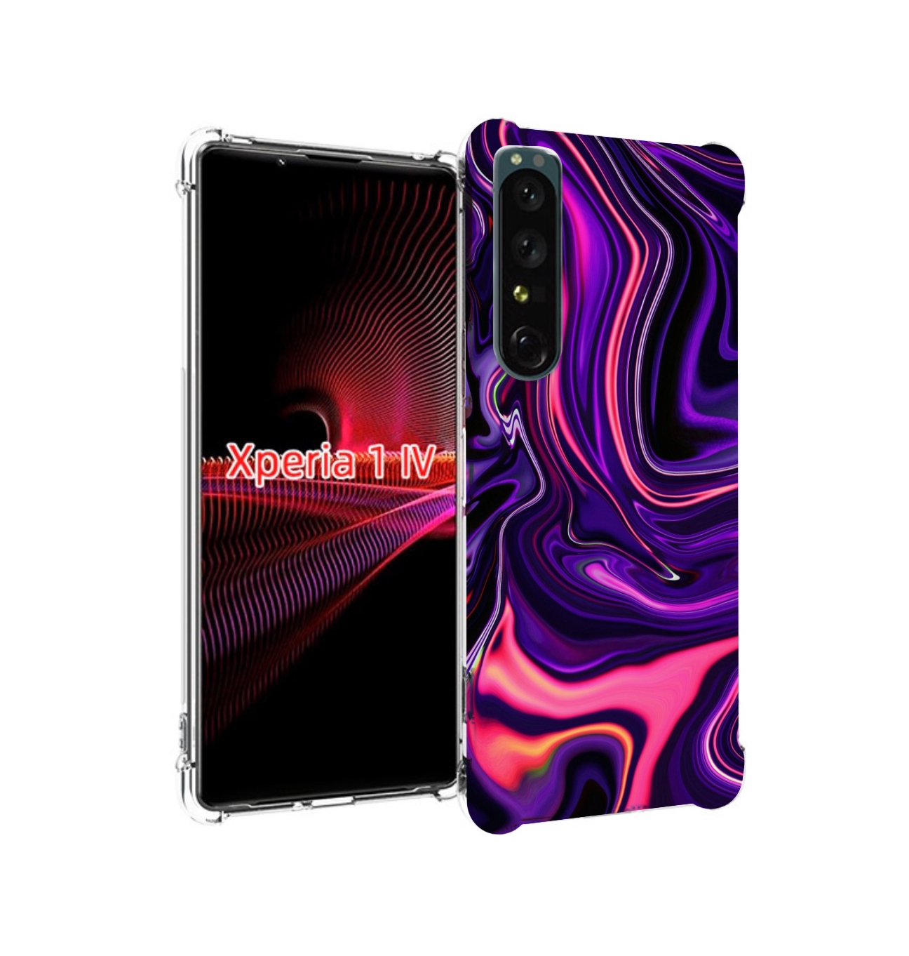 

Чехол накладка MyPads фиолетовые краски для Sony Xperia 1 IV, Прозрачный, Tocco