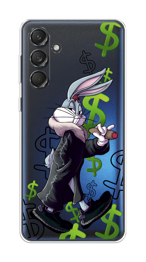 

Чехол на Samsung Galaxy M55 "Rich Bugs Bunny", Зеленый;черный;голубой, 2109650-1