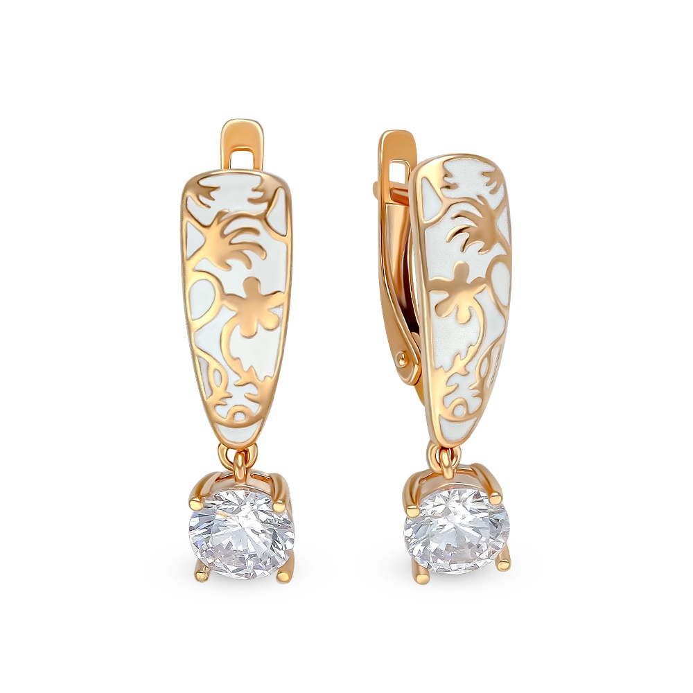 

Серьги подвески из серебра 585Gold 702010247, фианит, 702010247