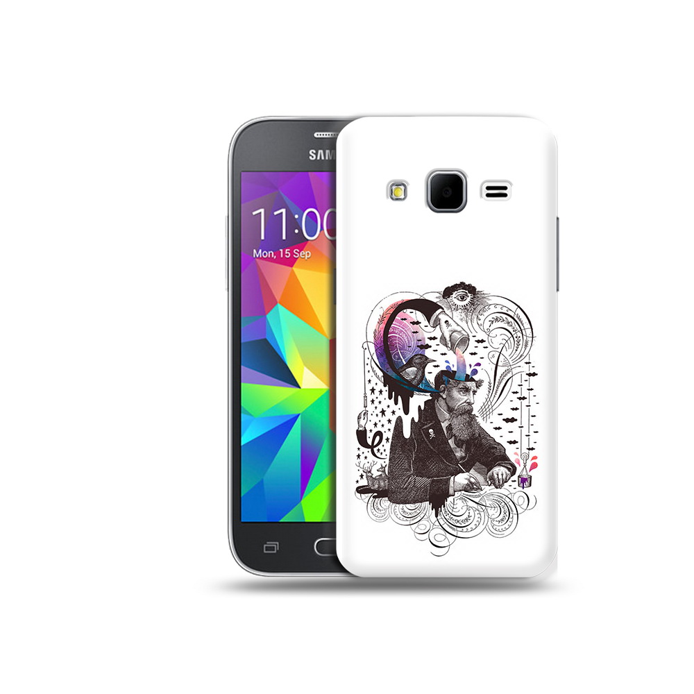 

Чехол MyPads Tocco для Samsung Galaxy Core Prime абстракция думающий мужчина, Прозрачный, Tocco