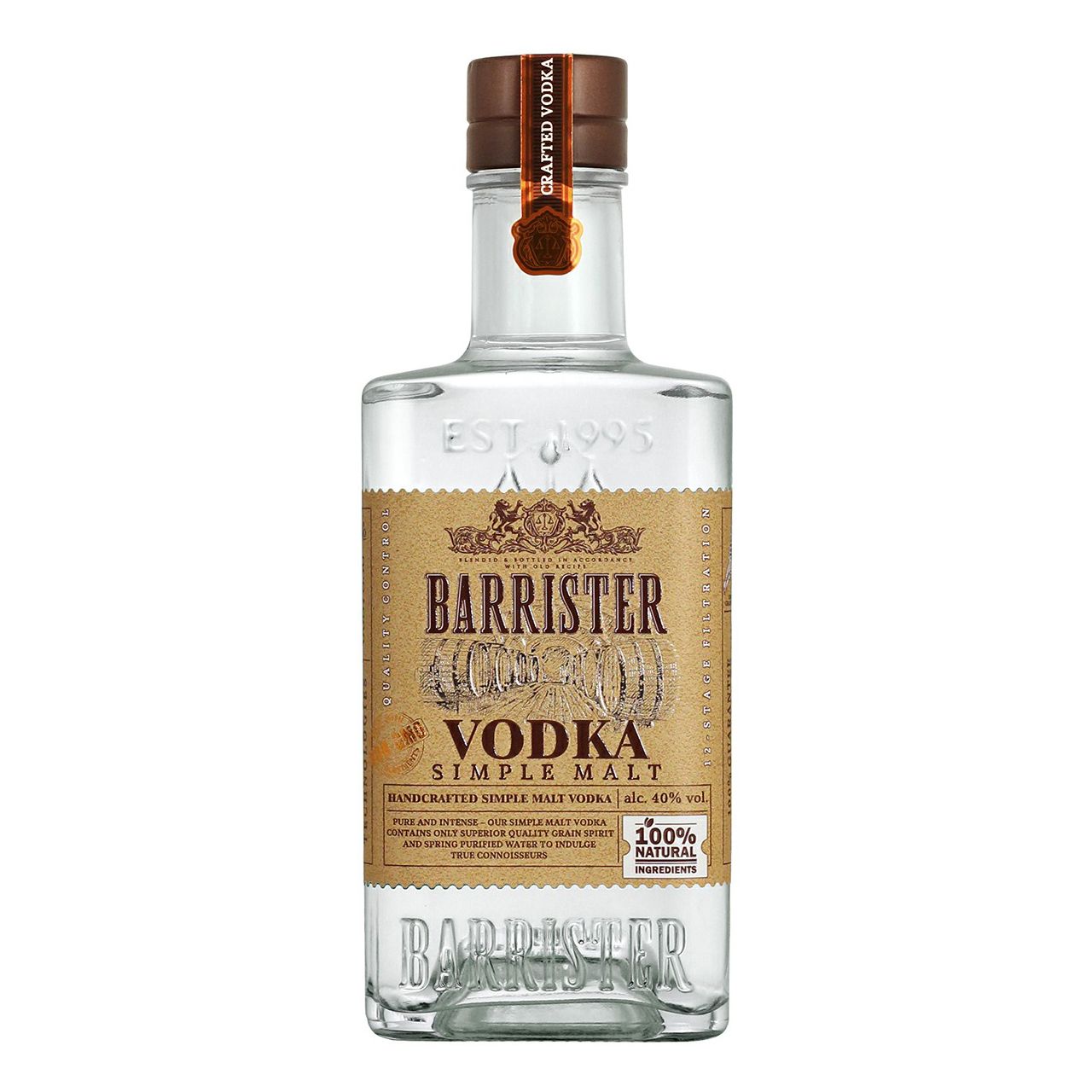 

Водка Barrister Simple malt 40% 0,5 л