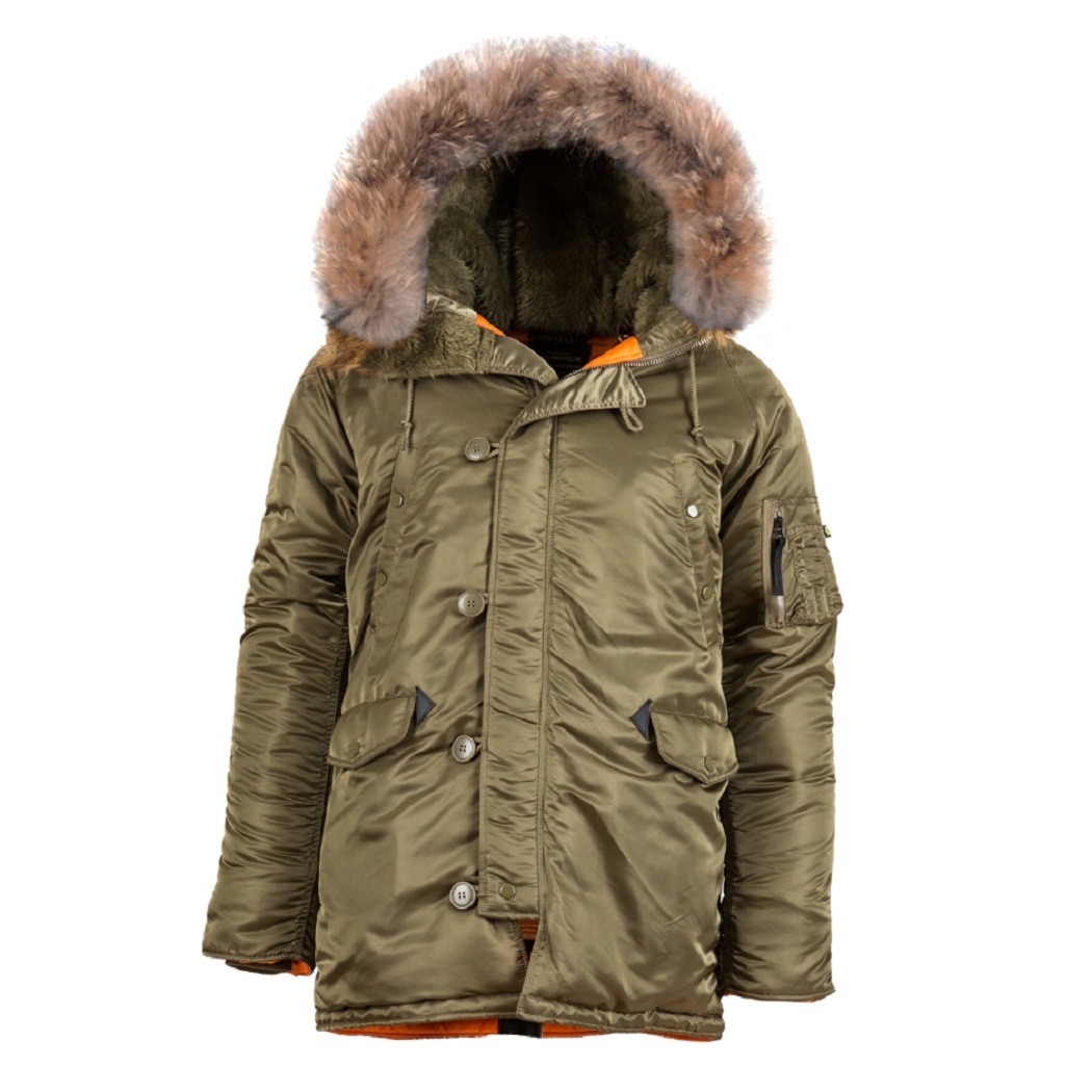 

Куртка аляска Alpha Industries Slim Fit N-3B Parka, зеленый, 4XL, N-3B Slim Fit