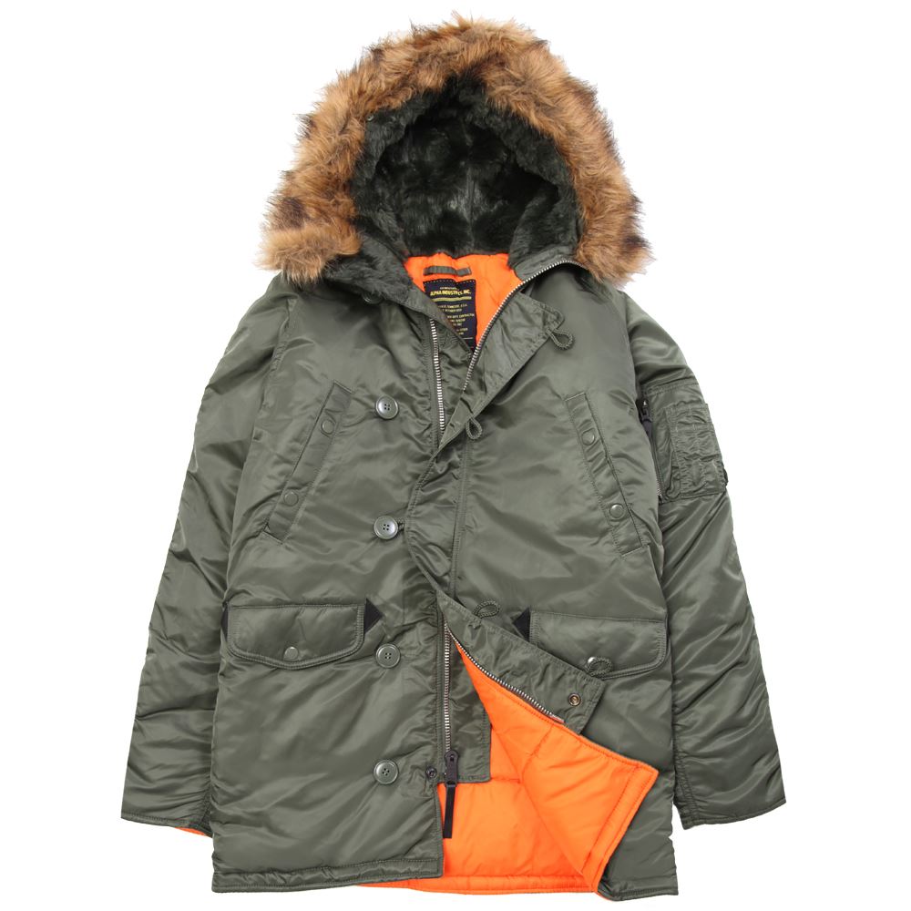 

Куртка аляска Alpha Industries Slim Fit N-3B Parka, зеленая 3XL, N-3B Slim Fit