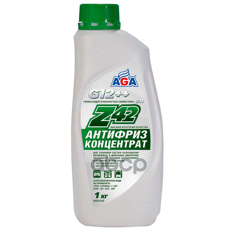 Антифриз AGA Z42 концентрат зеленый 1 кг G-12 1210₽