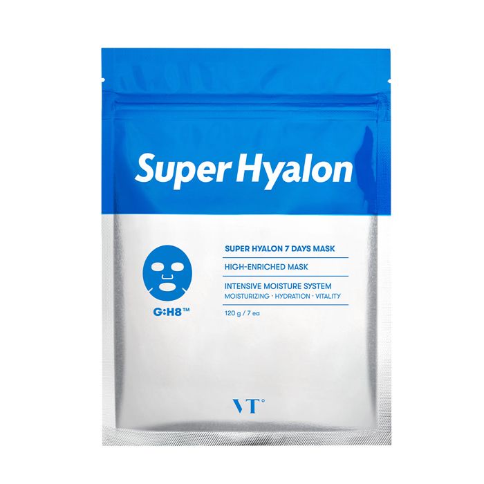 Набор тканевых масок VT Cosmetics с 8 видами гиалуроновой кислоты super hyalon 7 days mask