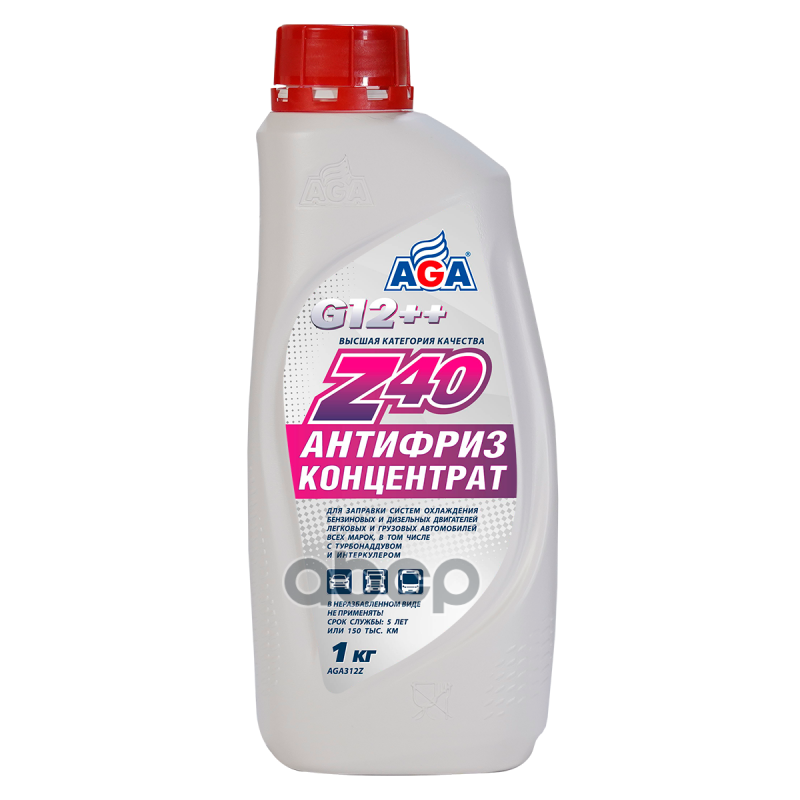 Антифриз AGA Z40 концентрат красный 1 кг G-12 1230₽