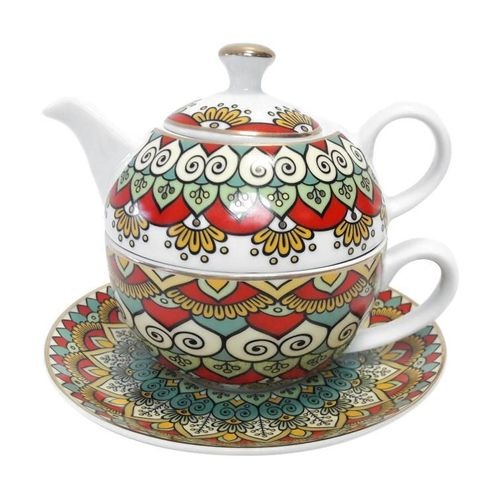 

Чайник Porcelana Bogucice Bombaj с чашкой 1 персона 2 предмета, Разноцветный