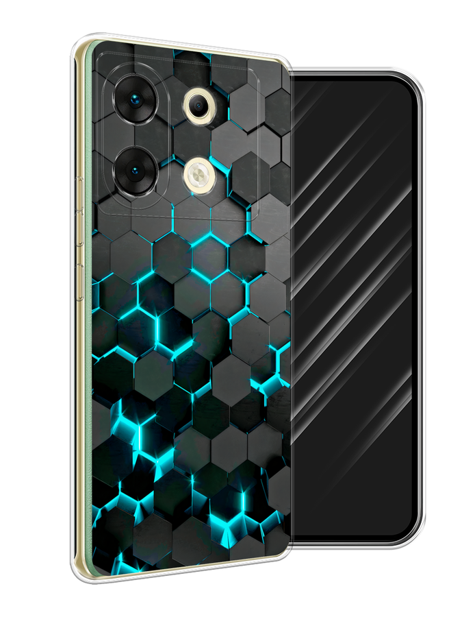 

Чехол Awog на Infinix Zero 30 5G "Соты бирюзовые", Черный;бирюзовый;синий, 3104950-1