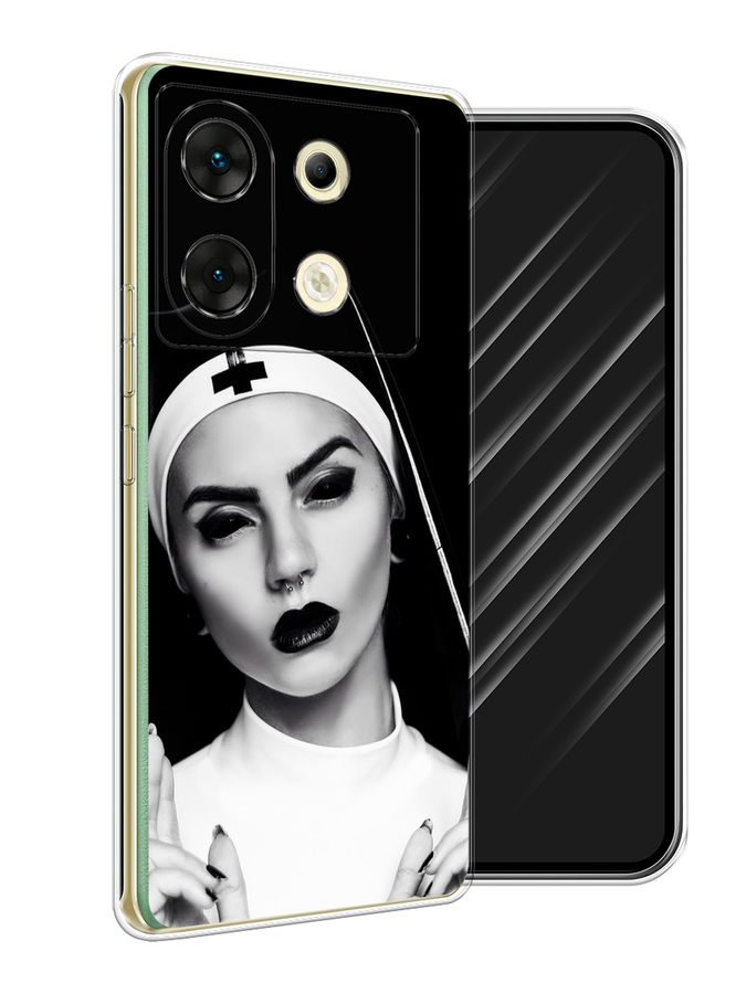 

Чехол Awog на Infinix Zero 30 5G "Черная монашка", Серый;черный, 3104950-1
