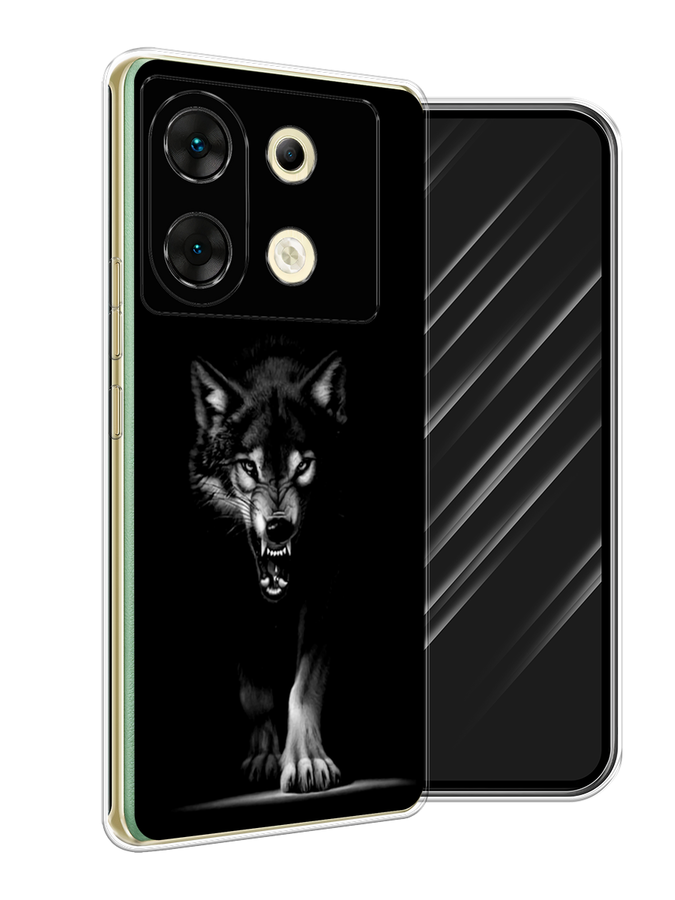 

Чехол Awog на Infinix Zero 30 5G "Волк выходит из ночи", Серый;черный;белый, 3104950-1