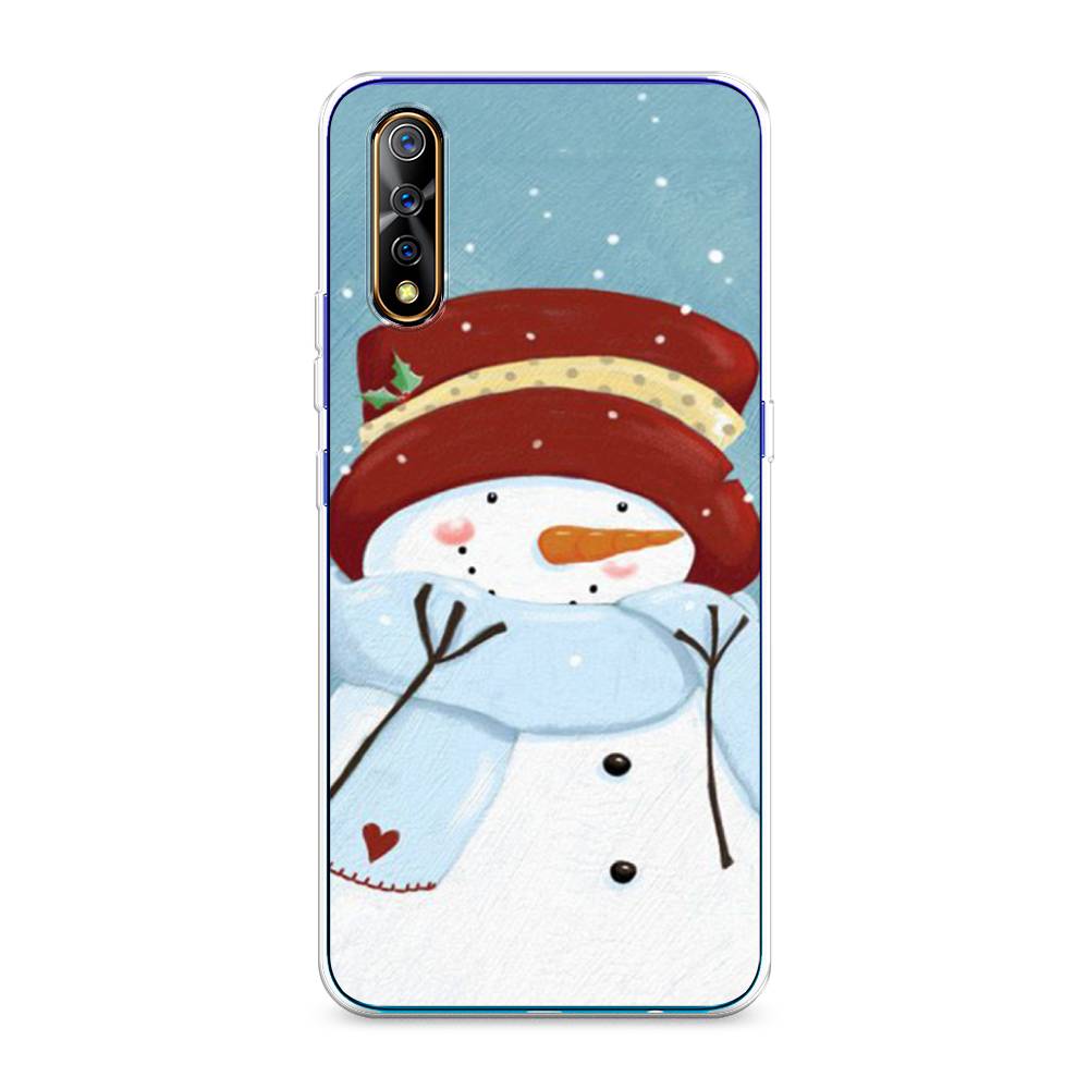 

Чехол на Vivo iQOO Neo "Застенчивый снеговик", Голубой;белый;красный, 262050-5