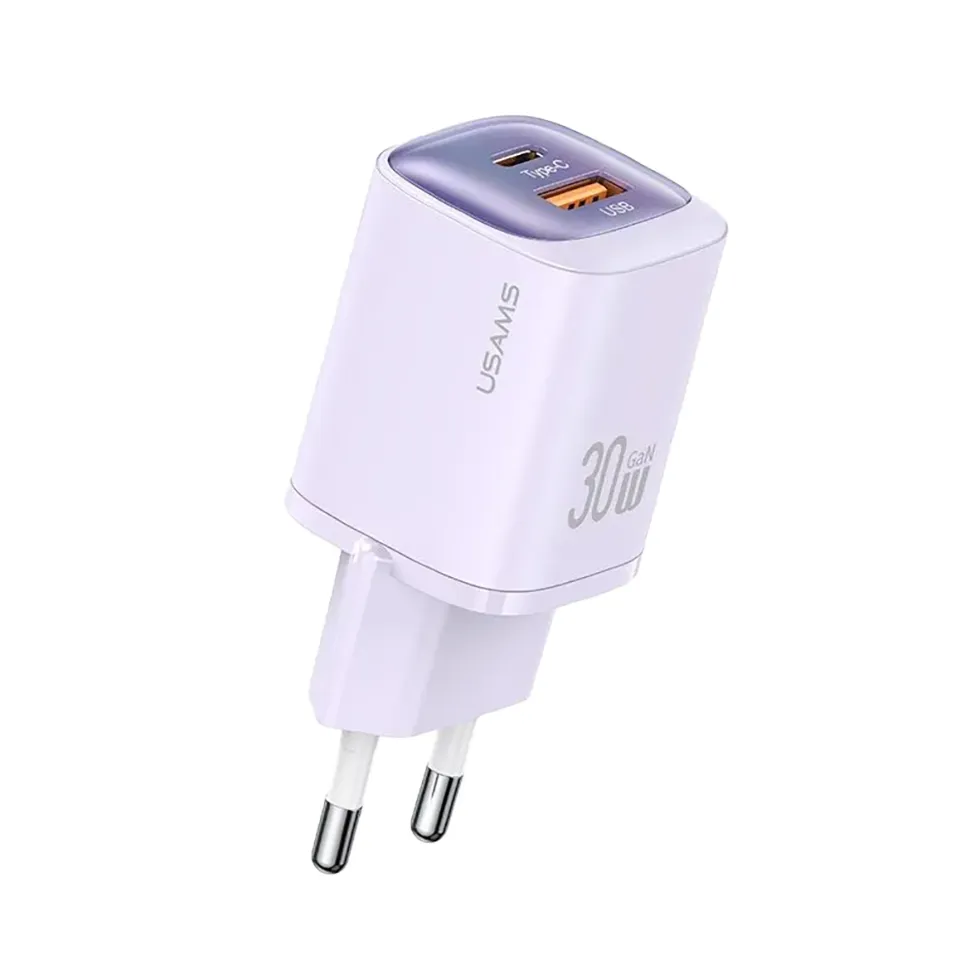 

Сетевое зарядное устройство Usams CC254 USB Type-C 1xUSB, 1xUSB Type-C 3 А фиолетовый, CC254