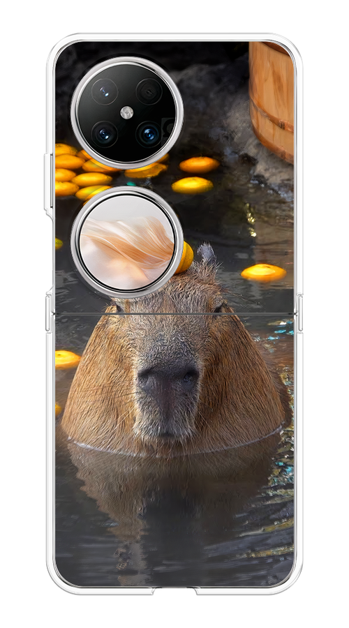 

Чехол на Huawei Pocket 2 "Капибара отдыхает", Коричневый;оранжевый;серый, 6123850-1