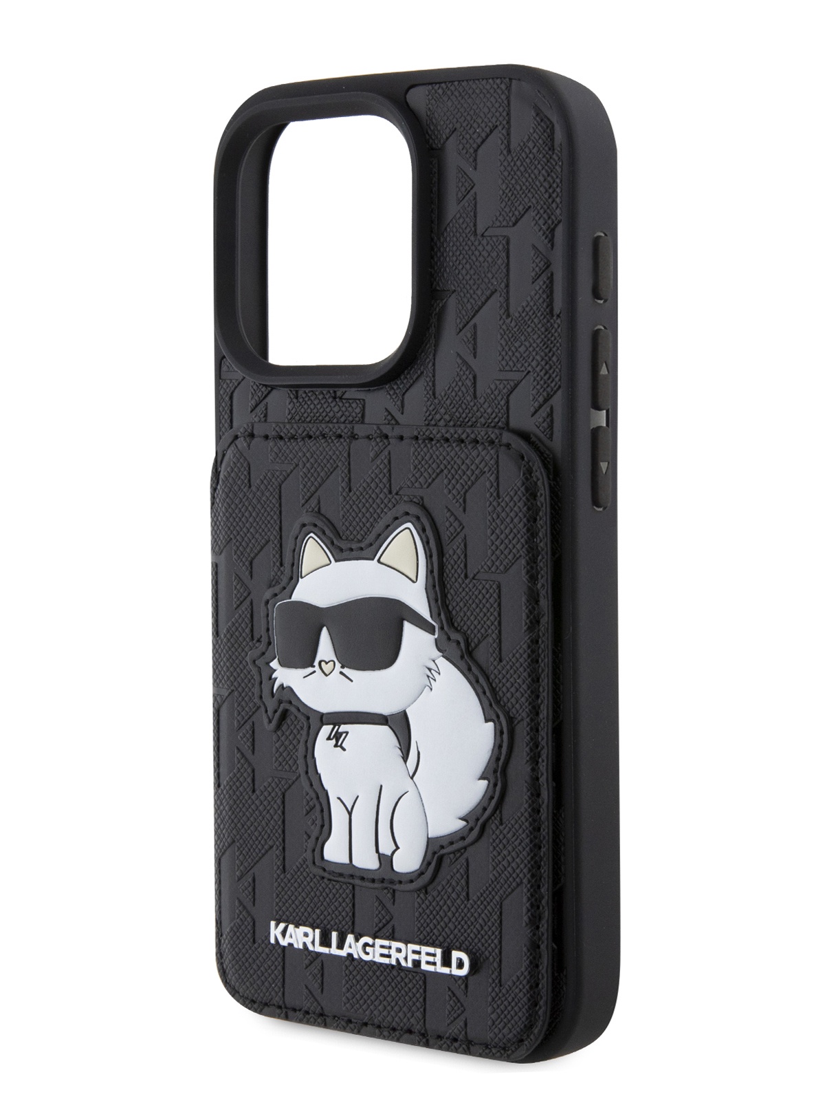 

Чехол Karl Lagerfeld для iPhone 16 Pro Max из экокожи PU Saffiano с кардслотом, черный