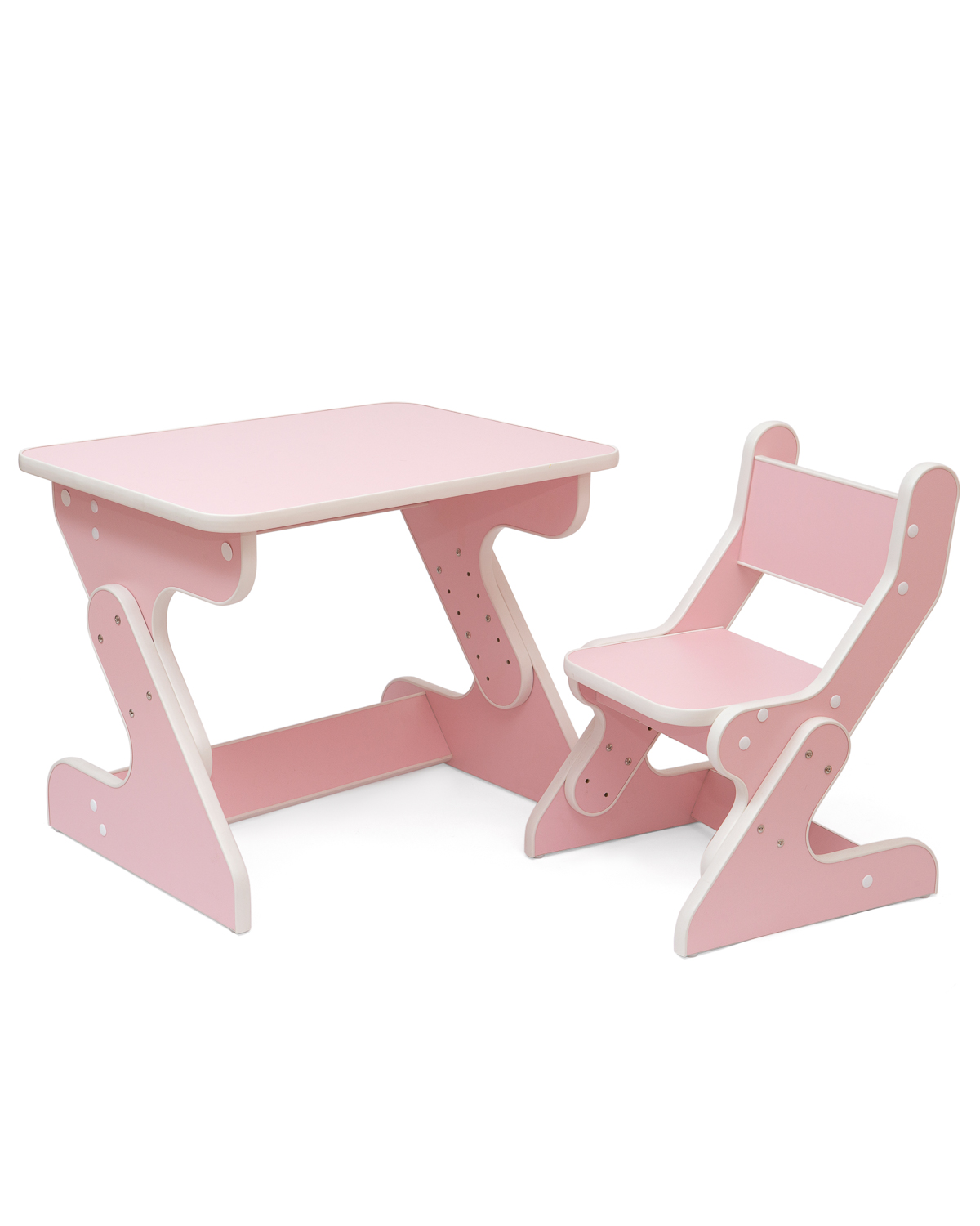 Комплект растущей детской мебели, стол и стул, Деревянный Бим-Бим, цвет розовый woodville деревянный стол абилин 90