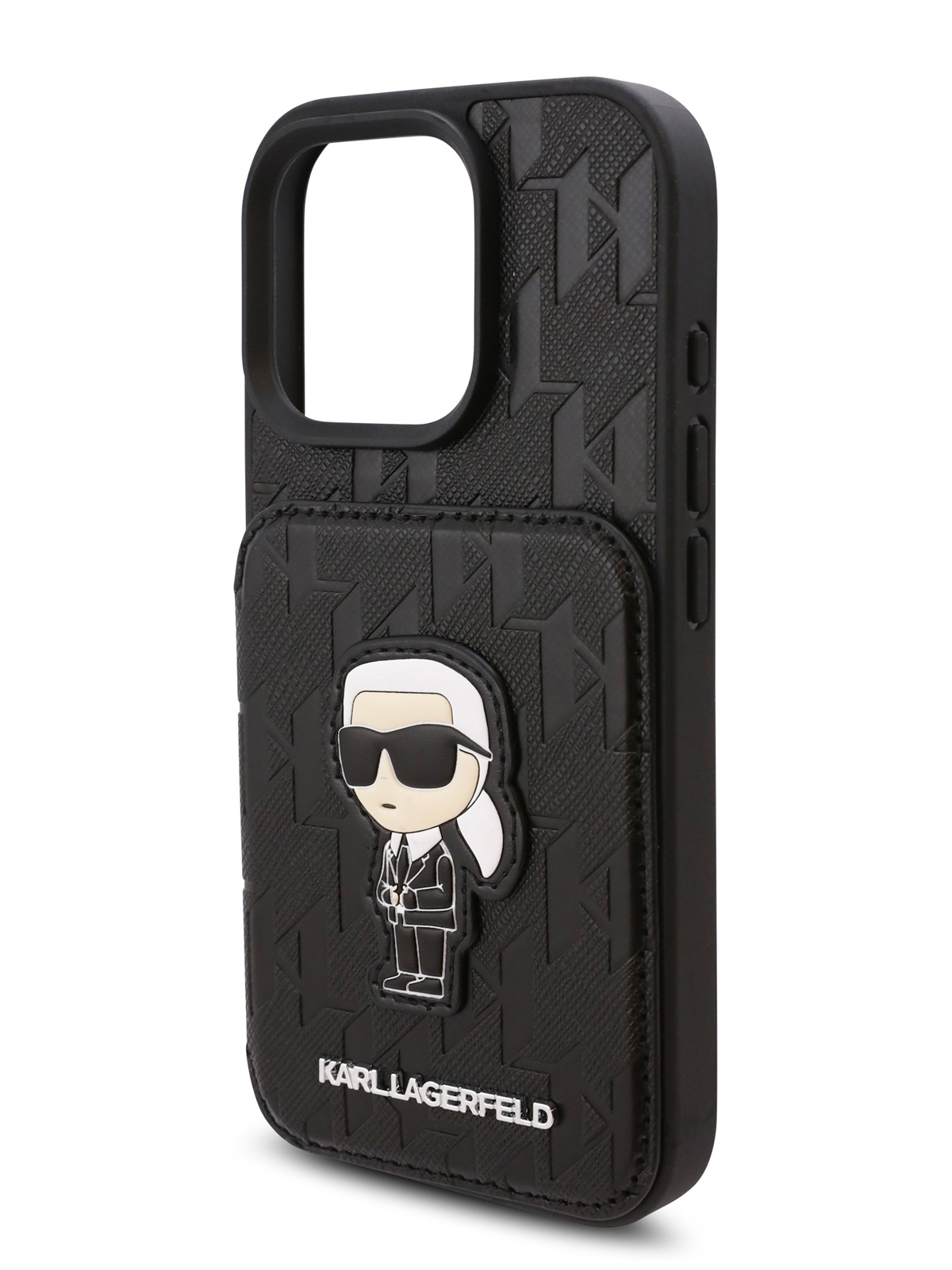 

Чехол Karl Lagerfeld для iPhone 16 Pro из экокожи PU Saffiano с карманом для карт, черный