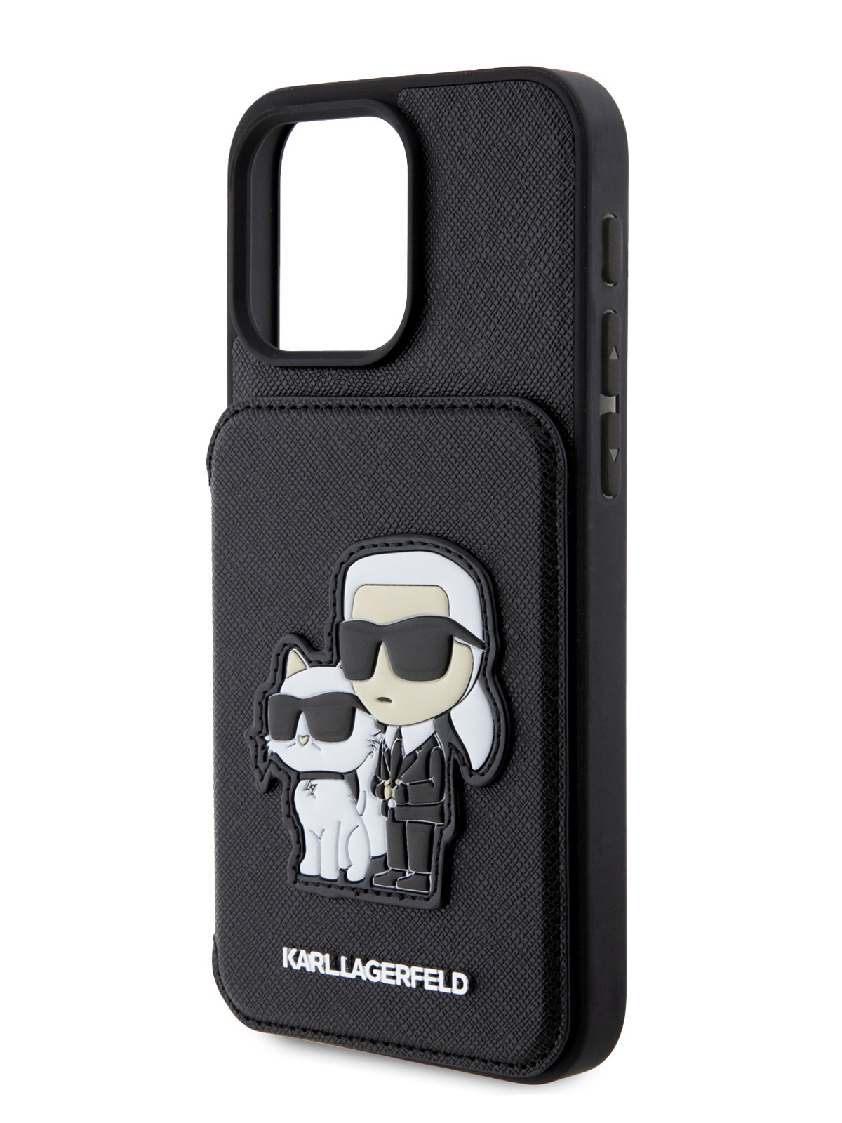 Чехол Karl Lagerfeld для iPhone 16 Pro Max из экокожи PU Saffiano с кардслотом черный 3990₽