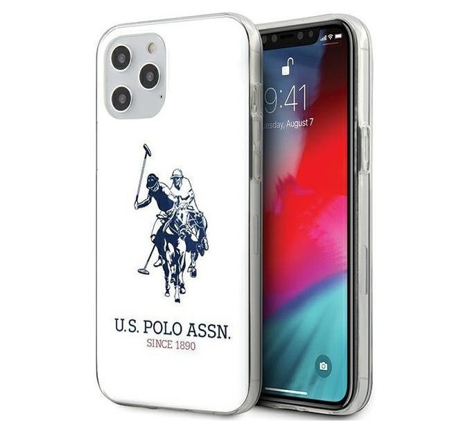 фото Чехол cg mobile u.s. polo assn. shiny double horse iphone 12 pro max белый