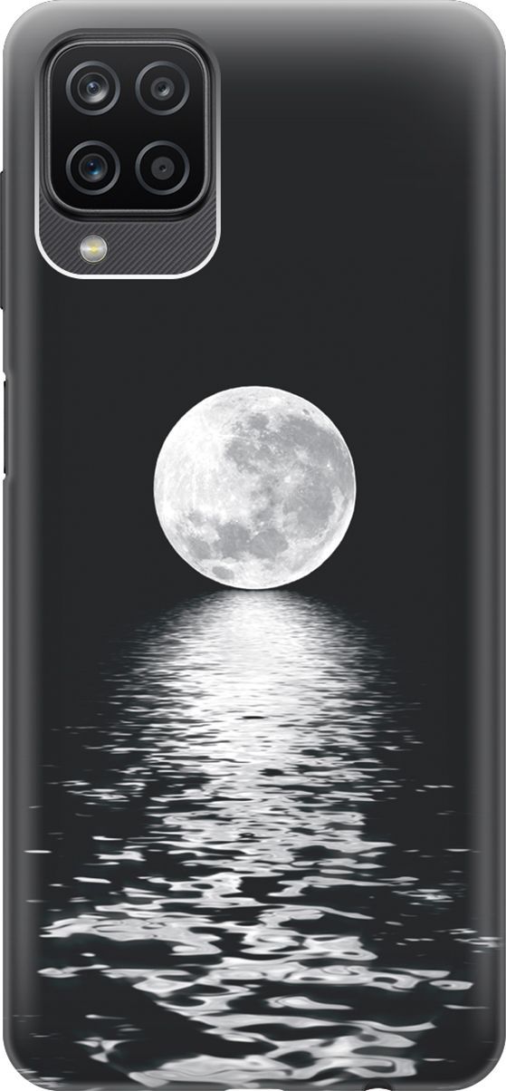 

Чехол на Samsung Galaxy A12/M12 с принтом "Луна над морем", Белый;черный, 7057