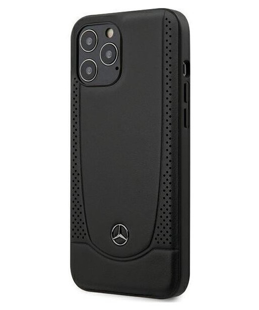 фото Чехол cg mobile mercedes genuine leather urban smooth/perforated iphone 12/12 pro черный