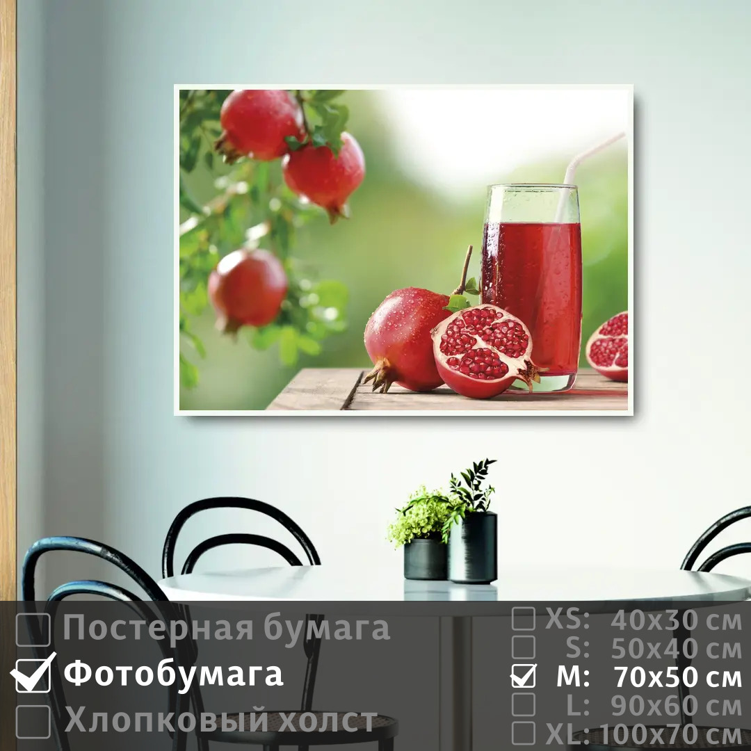 

Постер на фотобумаге ПолиЦентр Гранатовый сок 70х50 см, ГранатовыйСок