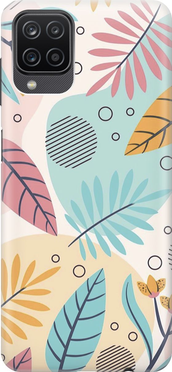 

Чехол на Samsung Galaxy A12/M12 с принтом "Аппликация из листочков", Голубой;желтый, 7055