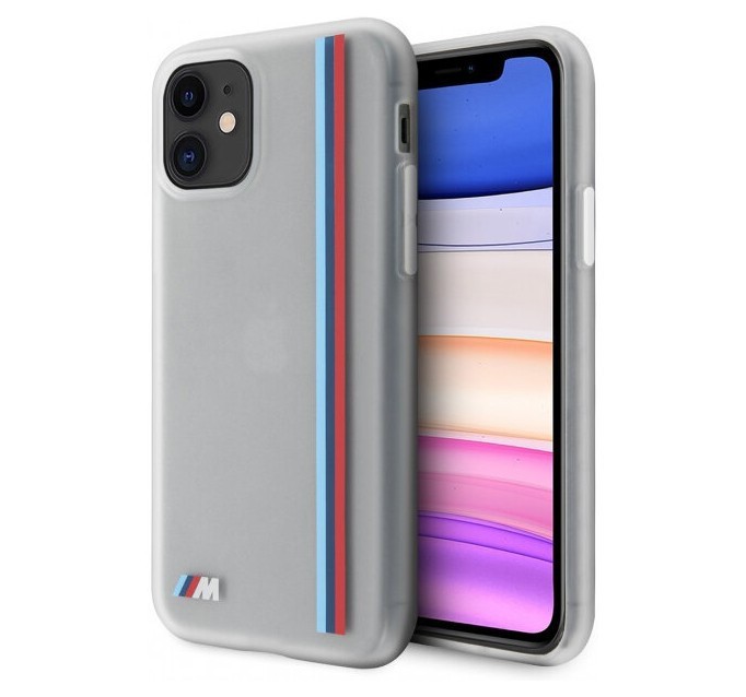 фото Чехол cg mobile bmw m-collection translucent silicone vert stripe iphone 11 белый