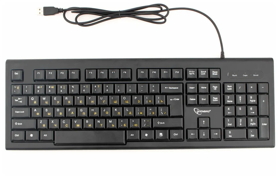 Проводная клавиатура Gembird KB-8354U-BL черная (17626)