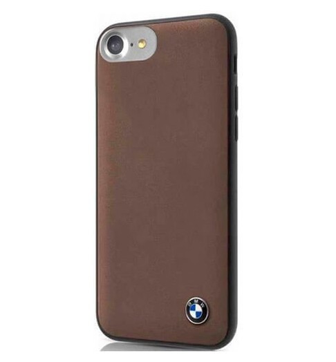 фото Чехол cg mobile bmw signature genuine leather iphone 7/8/se 2020 коричневый