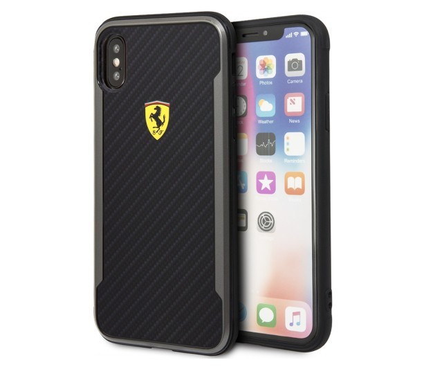 фото Чехол cg mobile ferrari on-track racing shield printed carbon effect iphone x/xs черный