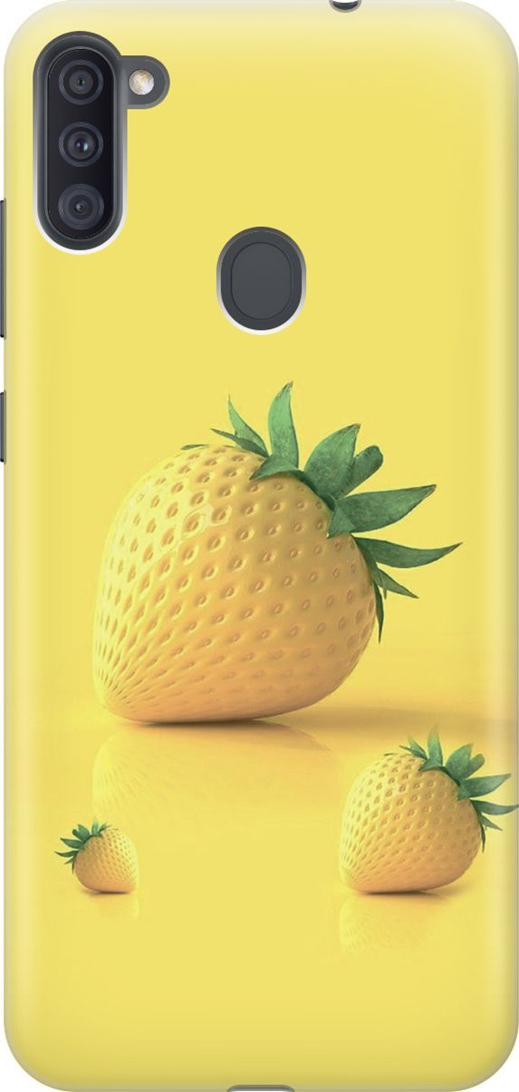 

Чехол на Samsung Galaxy A11/M11 с принтом "Желтая клубника", Черный, 7053