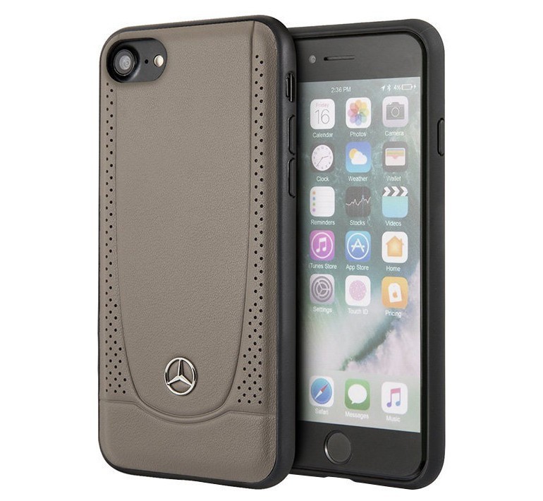 фото Чехол cg mobile mercedes urban smooth/perforated leather iphone se 2020/8/7 коричневый