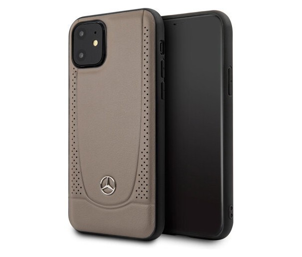 фото Чехол cg mobile mercedes urban smooth/perforated leather iphone 11 коричневый