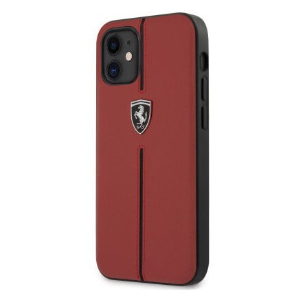 фото Чехол cg mobile ferrari off-track genuine leather/nylon stripe iphone 12 mini красный