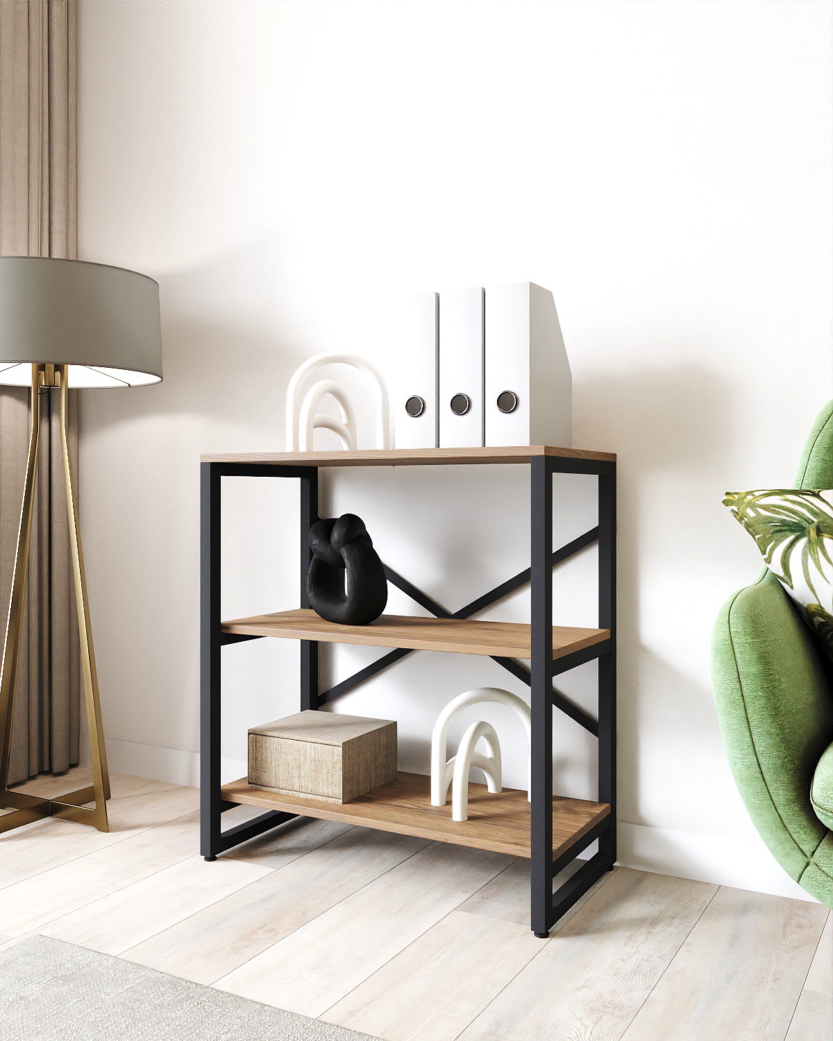 

Стеллаж A1 HOME Bruno 3 полки 75х68х34 Дуб Веллингтон, Коричневый, BRUNO_Well-3