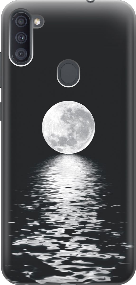 

Чехол на Samsung Galaxy A11/M11 с принтом "Луна над морем", Белый;черный, 7052
