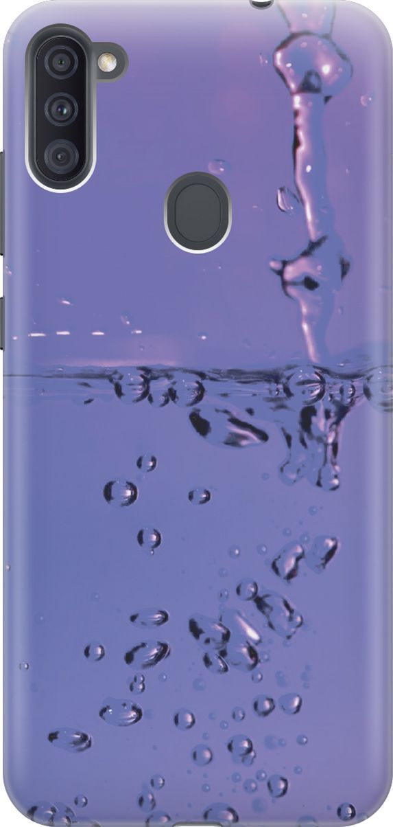 

Чехол на Samsung Galaxy A11/M11 с принтом "Капли на сиреневом", Синий;фиолетовый, 7051