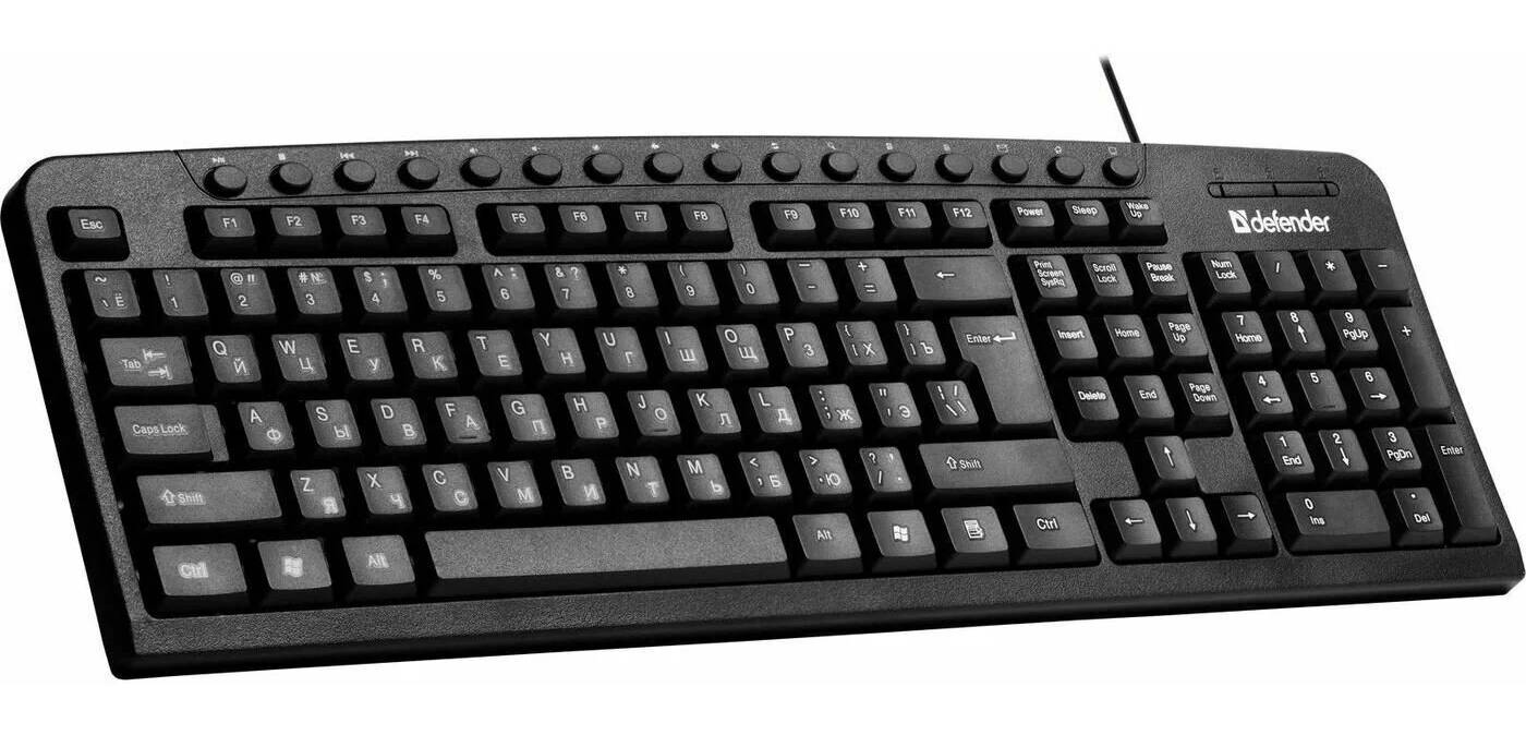 Проводная клавиатура Defender Focus HB-470 Black (45471)