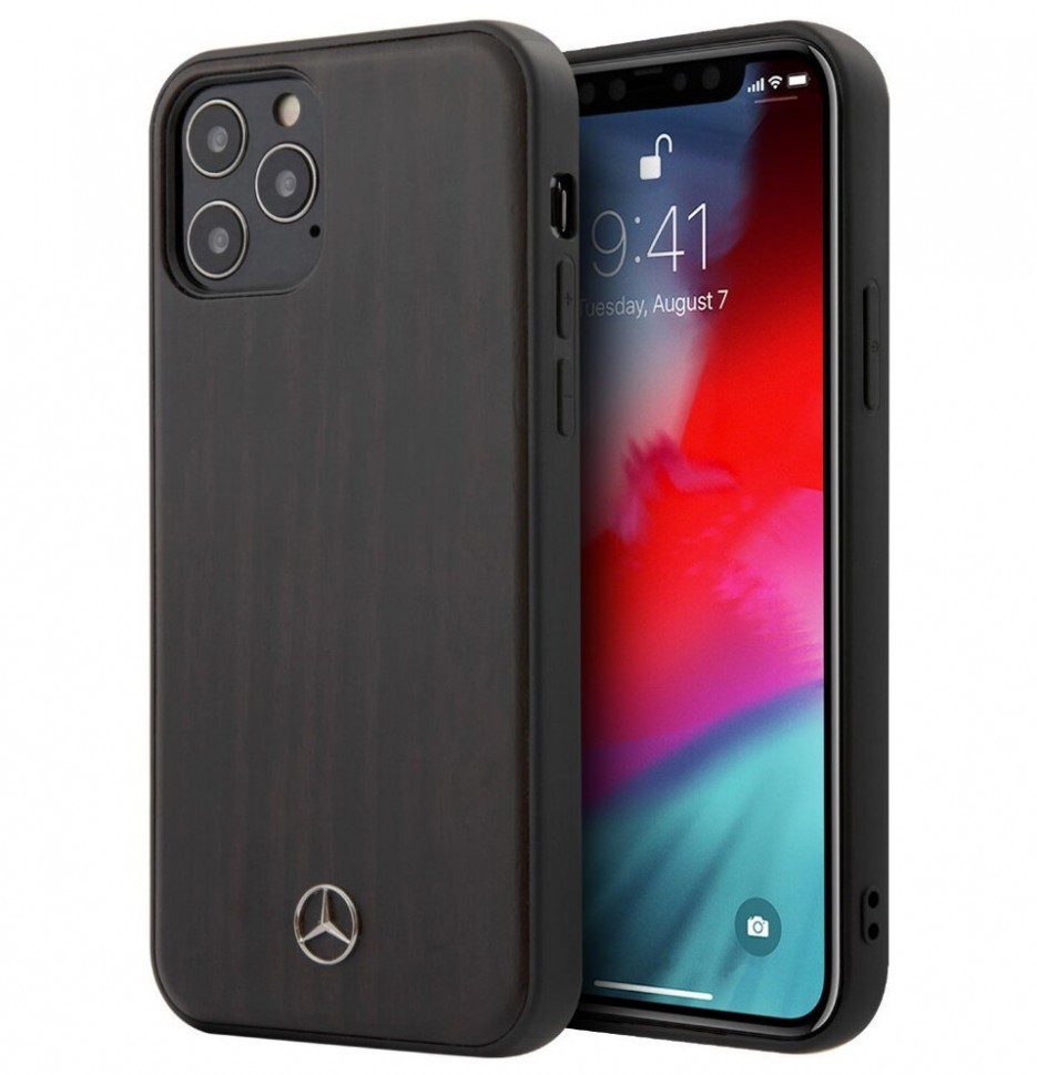 фото Чехол cg mobile mercedes wood iphone 12/12 pro "коричневый полисандр"