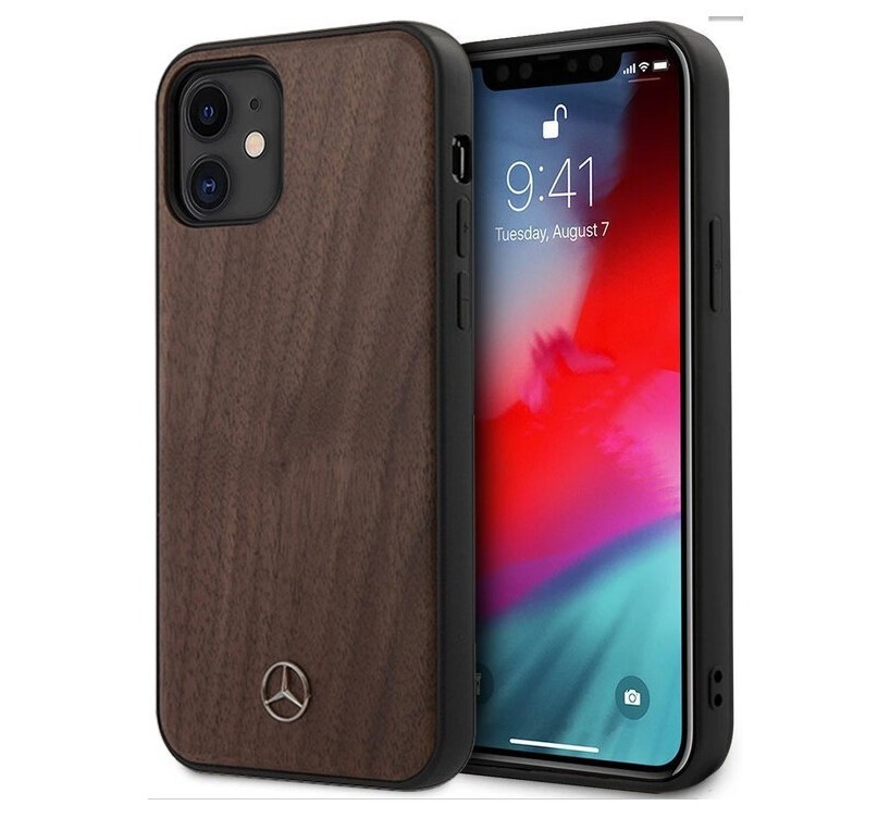 фото Чехол cg mobile mercedes wood iphone 12 mini "коричневый орех"