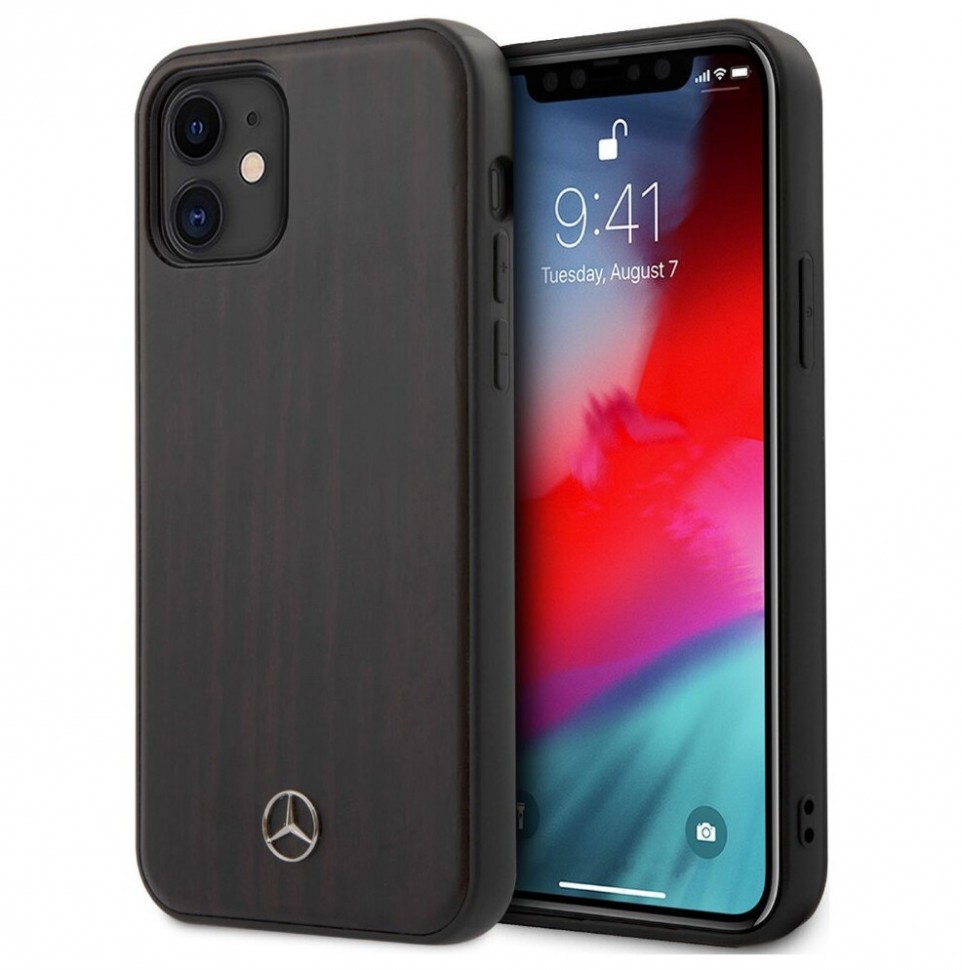 фото Чехол cg mobile mercedes wood iphone 12 mini "коричневый полисандр"