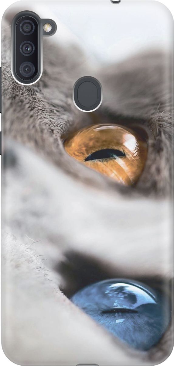 

Чехол на Samsung Galaxy A11/M11 "Кот с разноцветными глазами", Голубой;серый, 7049