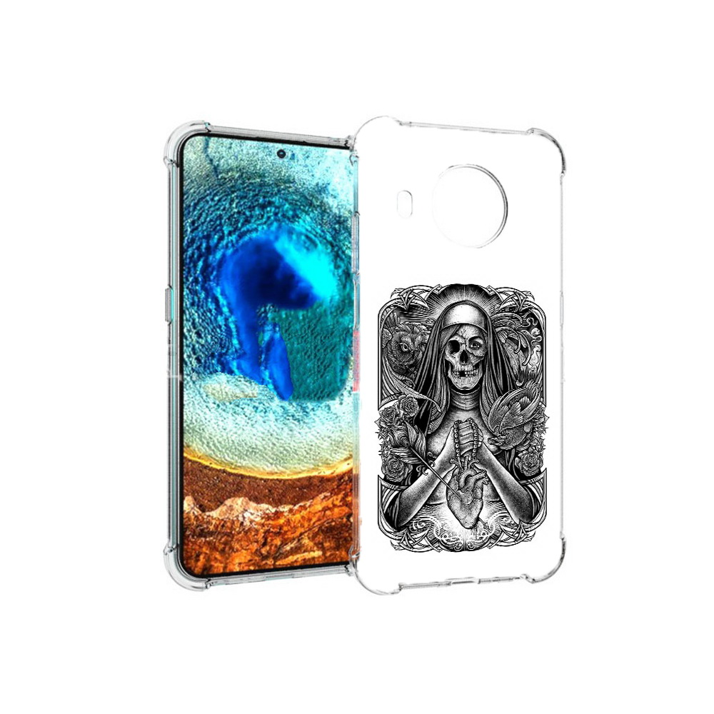 

Чехол MyPads Tocco для Nokia X20 скелет с сердцем (PT159436.101.603), Прозрачный, Tocco