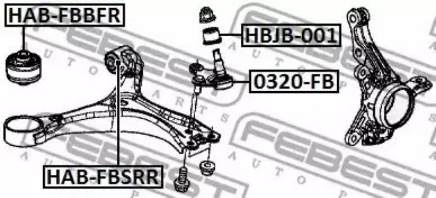 

FEBEST Сайлентблок задний переднего рычага FEBEST HAB-FBSRR
