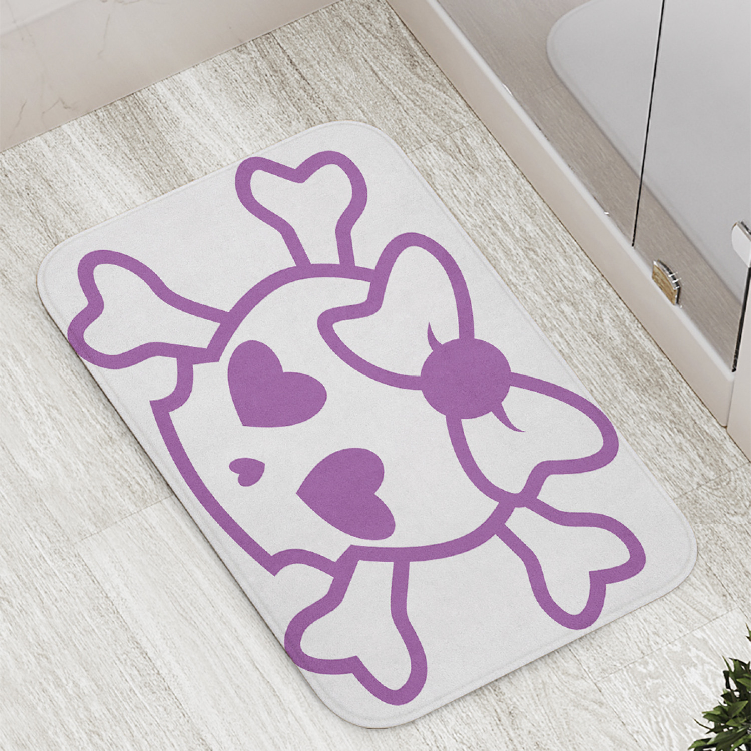 

Коврик противоскользящий JoyArty "Череп с бантом" для ванной, сауны, бассейна, 77х52 см, Череп с бантом