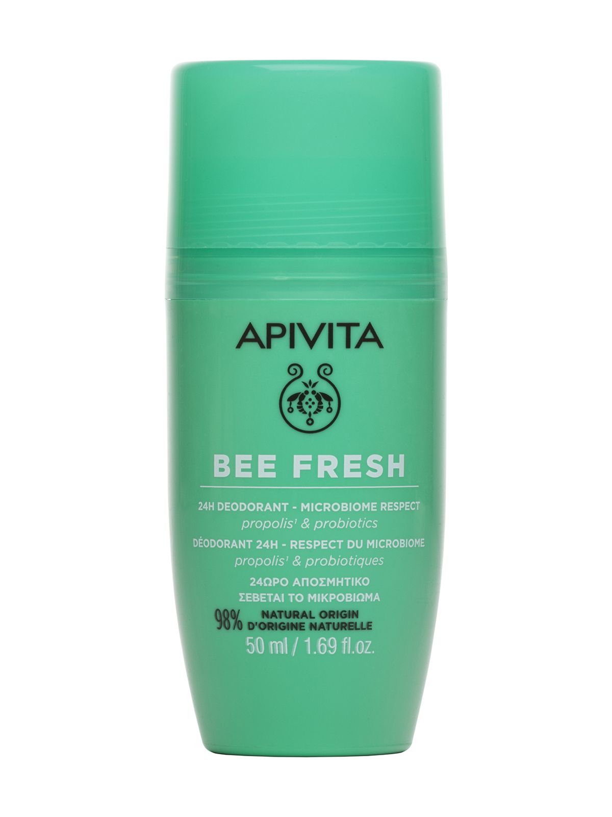 Дезодорант Apivita Bee Fresh 24H Deodorant Microbiome Respect Propolis & Probiotics apivita дезодорант с прополисом и пробиотиками be fresh 24 часа защиты 12 50 мл
