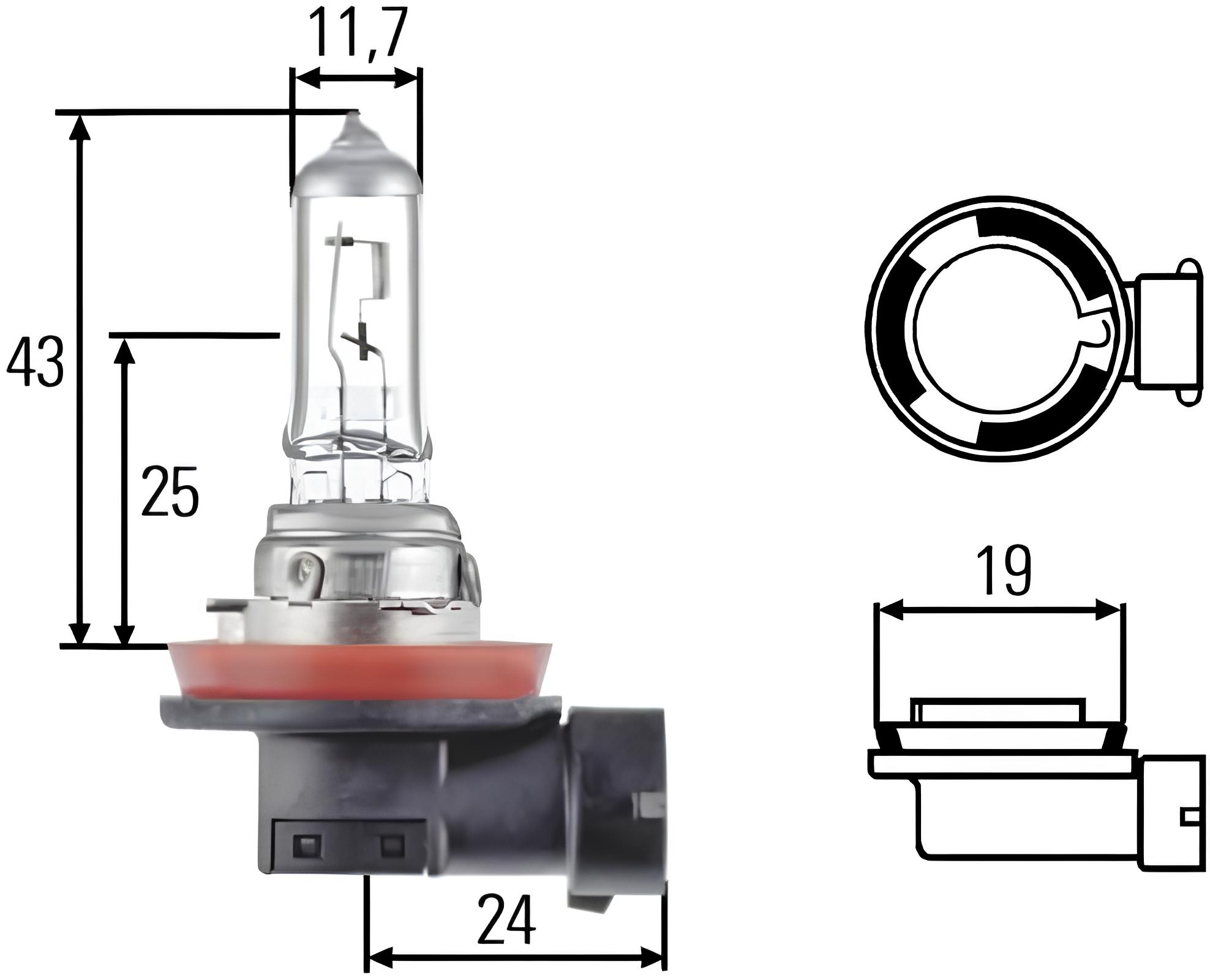 

Лампа 12v h11 55w hella 1 шт. картон 8gh008358-121