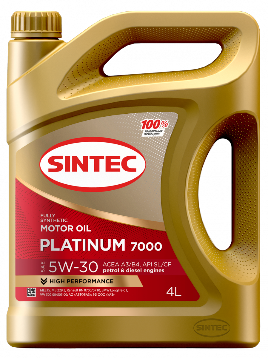 

Моторное масло SINTEC PLATINUM 7000 5W30 A3/B4 SL/CF, Platinum 7000