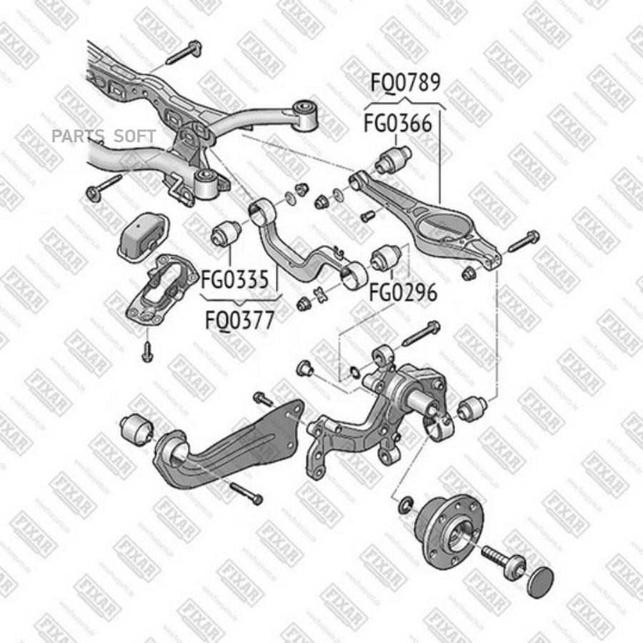 

Сайлентблок заднего рычага AUDI A3/Q3/TT 03-> SKODA Octavia/Superb/Yeti 04-> FIXAR FG0366