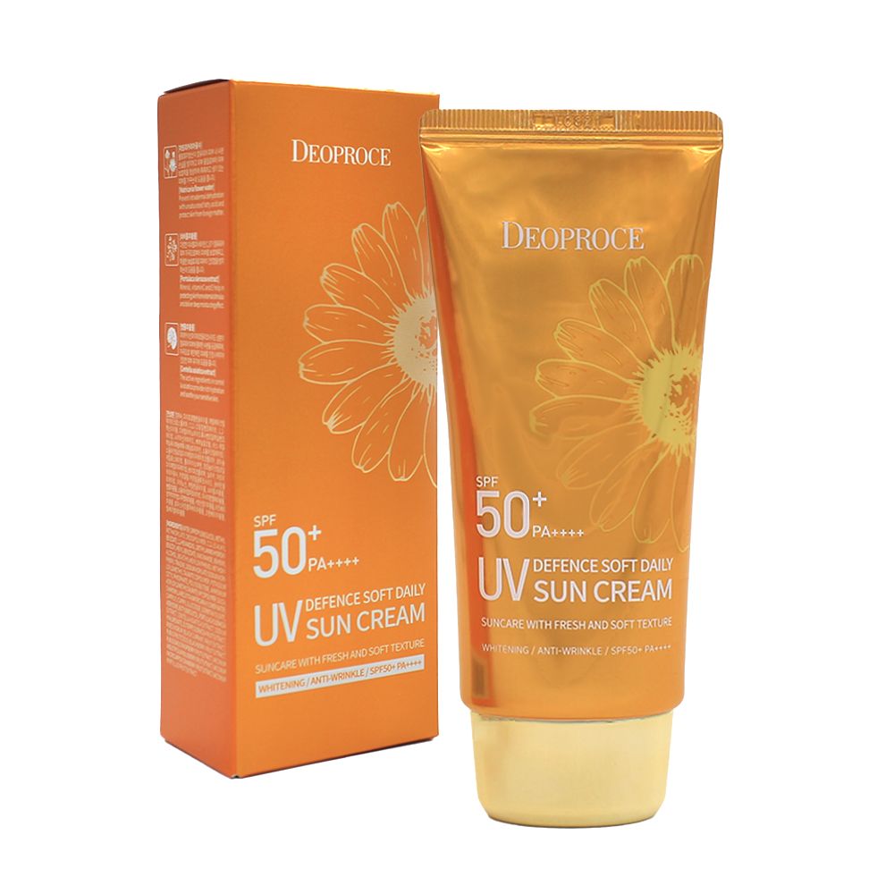 Мягкий солнцезащитный крем Deoproce uv defence soft daily sun cream spf50+ pa++++ 70 мл